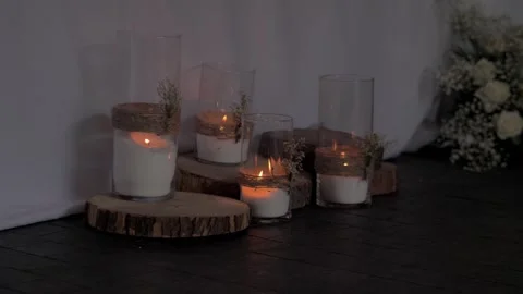Details of the interior of the banquet hall in rustic style. Stock Footage 256297883
