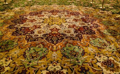 Details of Interior to Sheikh Zayed Mosque. Carpet. , Abu-Dhabi, Foto stock
