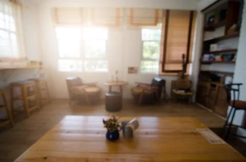 Details of an interior of a small cafe Stock Photos