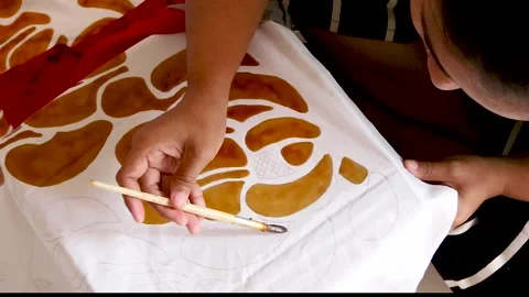 Details of Making Traditional Batik Video stock 265934824