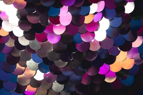 Details of a material covered with sequins Foto stock