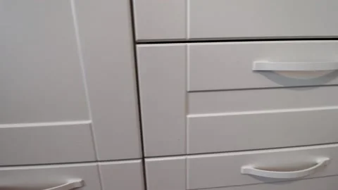 Details of a modern light kitchen in motion . View of the bright kitchen Video stock 141005027