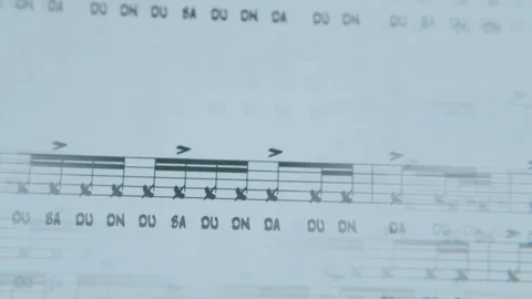 Details of a musical score seen without glasses by a short sighted person, Stock Footage