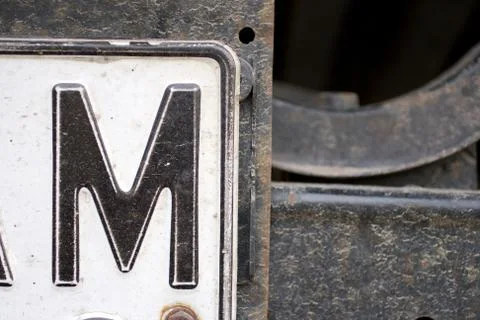 Details of an old licence plate Stock Photos