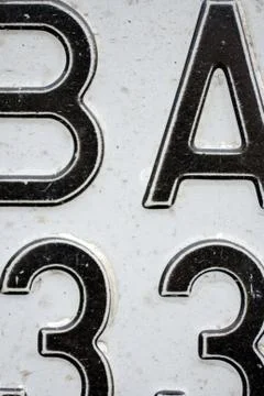 Details of an old licence plate Stock Photos