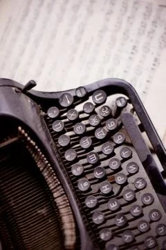 Details of old typewriter in rust and dust.Retro Foto stock