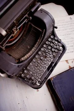 Details of old typewriter in rust and dust.Retro Stock Photos