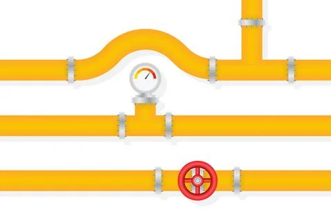 Details pipes different types collection of water tube industry gas valve Illustrazione stock