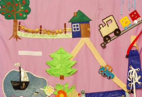 Details of soft creative mat for development of child Stock Photos