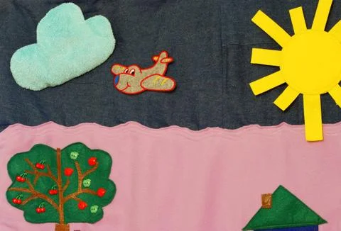 Details of soft creative mat for development of child Stock Photos