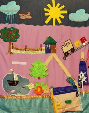 Details of soft creative mat for development of child Stock Photos