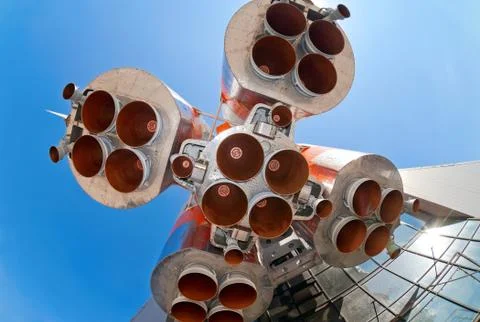 Details of space rocket engine Stock Photos