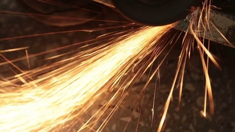 Details of Sparks from a Grinder Stock Footage 77689660