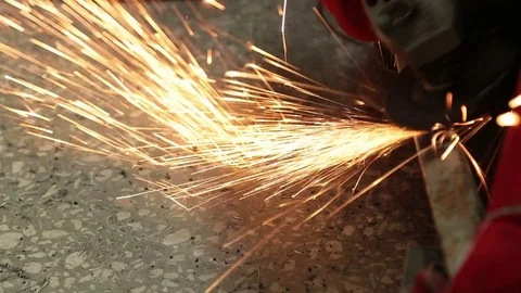 Details of Sparks from a Grinder Stock Footage 77689870
