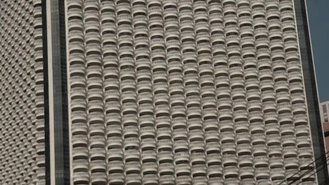 Details of the structure and windows of a building in the city. Video stock 310650077