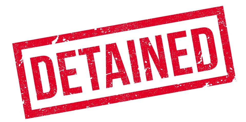 Detained rubber stamp Stock Illustration