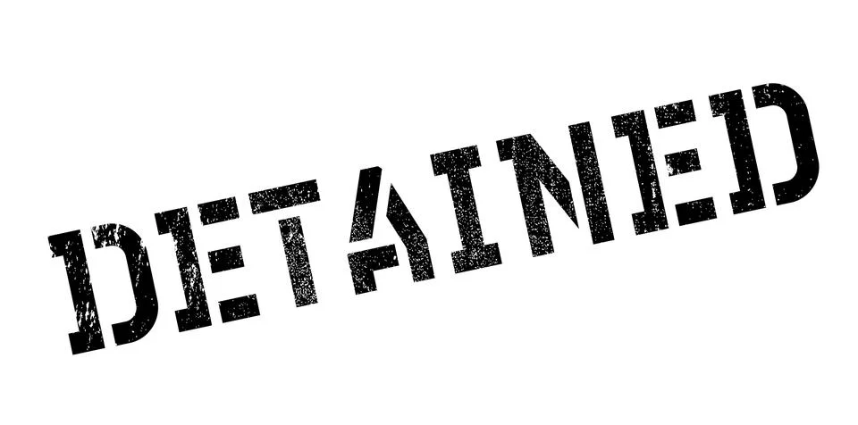 Detained rubber stamp Stock Illustration