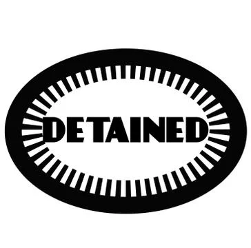 DETAINED stamp on white Stock Illustration