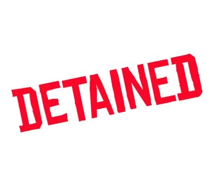 Detained typographic stamp Stock Illustration