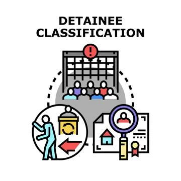 Detainee classification process and custody evaluation Stock Illustration