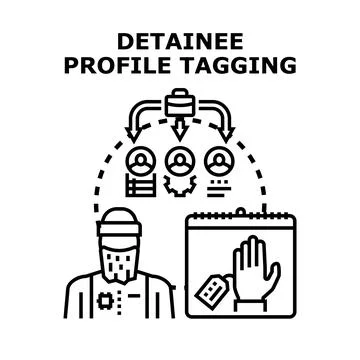 Detainee data profile tagging concept vector イラスト素材