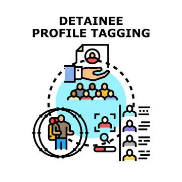 Detainee profile tagging concept for identification and data management Stock Illustration