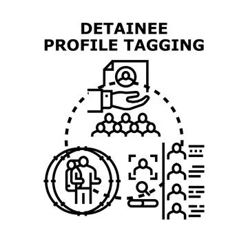 Detainee profile tagging concept for identification and data management Ilustración de archivo