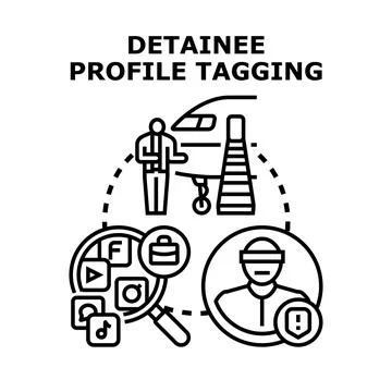Detainee security profile tagging and personal data assessment Stock Illustration