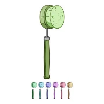 Detangle mushroom brush cartoon vector graphic Illustration
