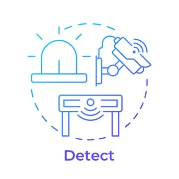 Detect blue gradient concept icon Stock Illustration