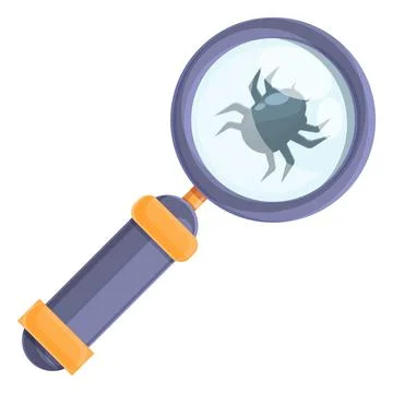 Detect malware bug icon, cartoon style 스톡 일러스트