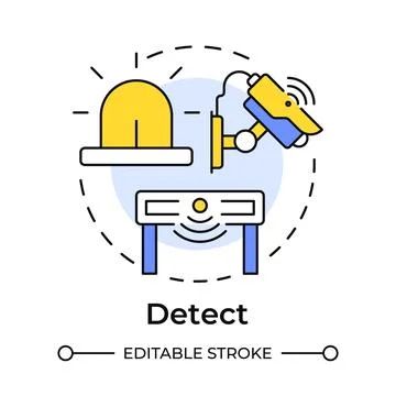 Detect multi color concept icon Stock Illustration