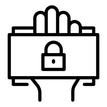 Detect palm scanner icon outline vector. Scan recognition 스톡 일러스트