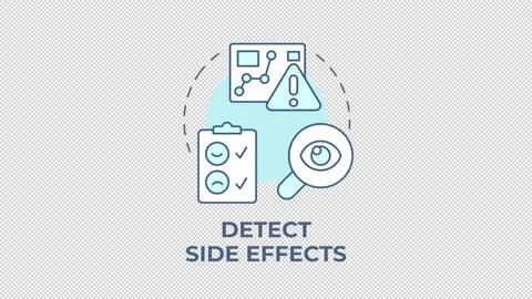 Detect side effects blue concept icon animation Stock Footage 337935365