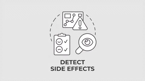 Detect side effects line concept icon animation Stock Footage 337774113