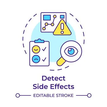 Detect side effects multi color concept icon Stock Illustration