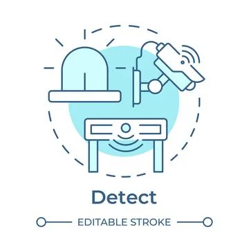 Detect soft blue concept icon Stock Illustration