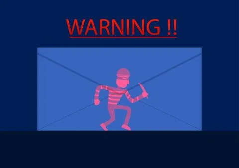 Detected hacker in phishing mail, vector Stock Illustration