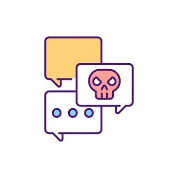 Detecting and blocking rude comments RGB color icon Stock Illustration