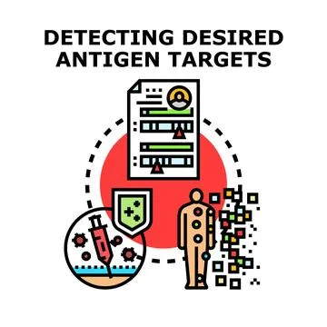 Detecting antigen targets and immune response Stock Illustration