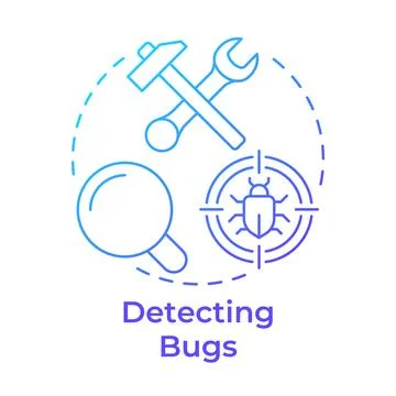 Detecting bugs blue gradient concept icon Illustrazione stock