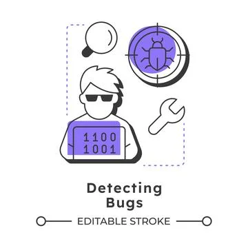 Detecting bugs modern linear concept icon Illustrazione stock