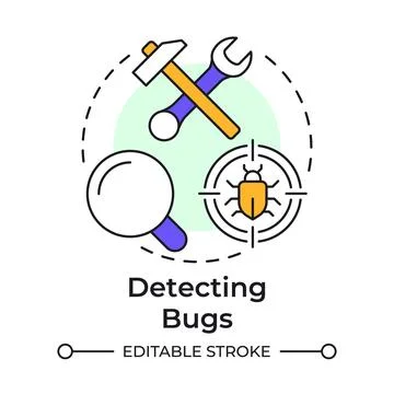 Detecting bugs multi color concept icon 스톡 일러스트