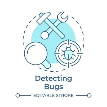 Detecting bugs soft blue concept icon Illustrazione stock