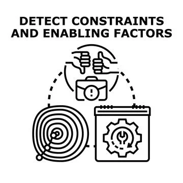 Detecting constraints and enabling factors in business analysis Stock Illustration