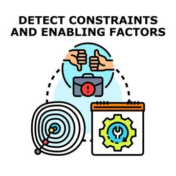 Detecting constraints and enabling factors in business analysis Stock Illustration