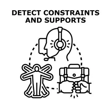 Detecting constraints and supports for problem solving Stock Illustration