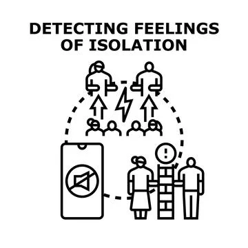 Detecting feelings of isolation and disconnection concept Stock Illustration