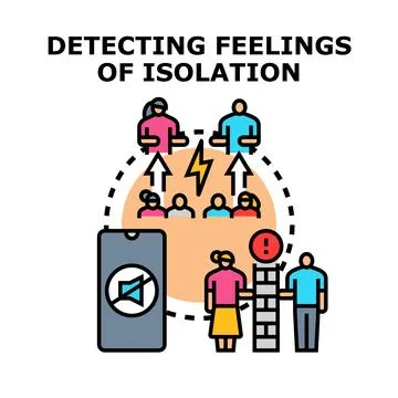Detecting feelings of isolation and disconnection concept Stock Illustration
