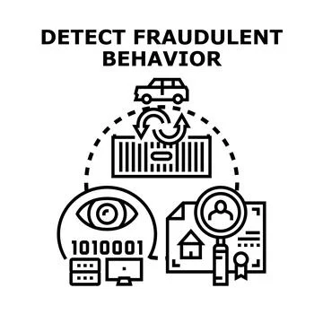 Detecting fraudulent behavior and digital security concepts Stock Illustration